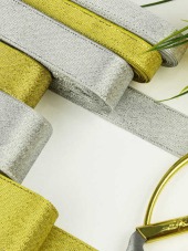 Nedi Kurdele Saten 10 Mt 1 Cm Simli  Altın-gümüş