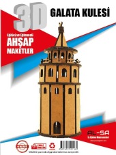 İş Teknik Ahşap Maket 3d Galata Kulesi