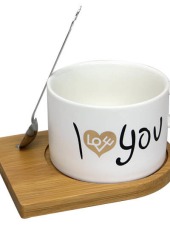 Hediyelik Kupa I Love You Mıknatıslı Kaşıklı